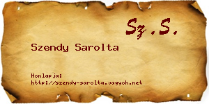Szendy Sarolta névjegykártya